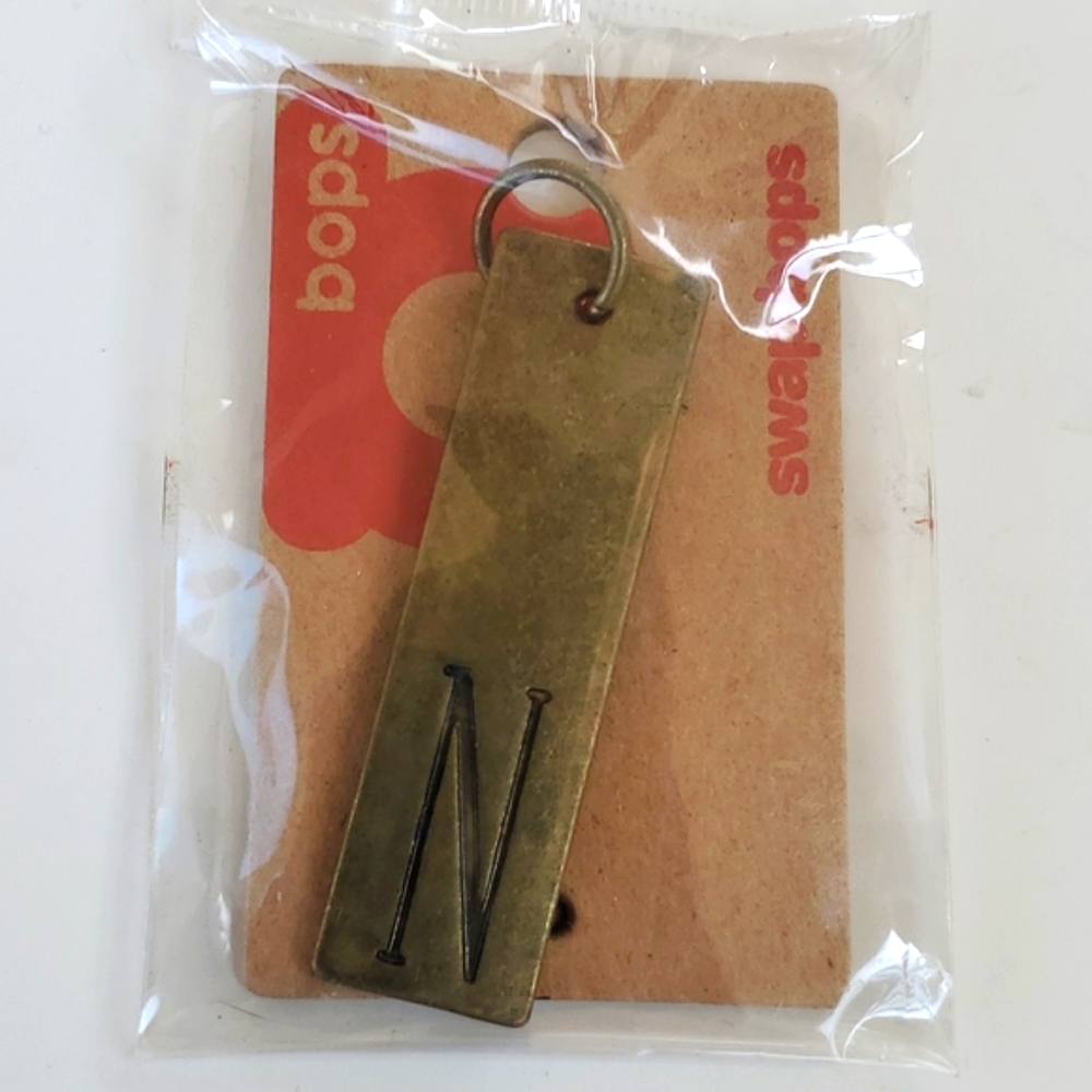 Boutique Swap Bops Adornment Charm Thin Rectangle N Any Necklace or Bracelet